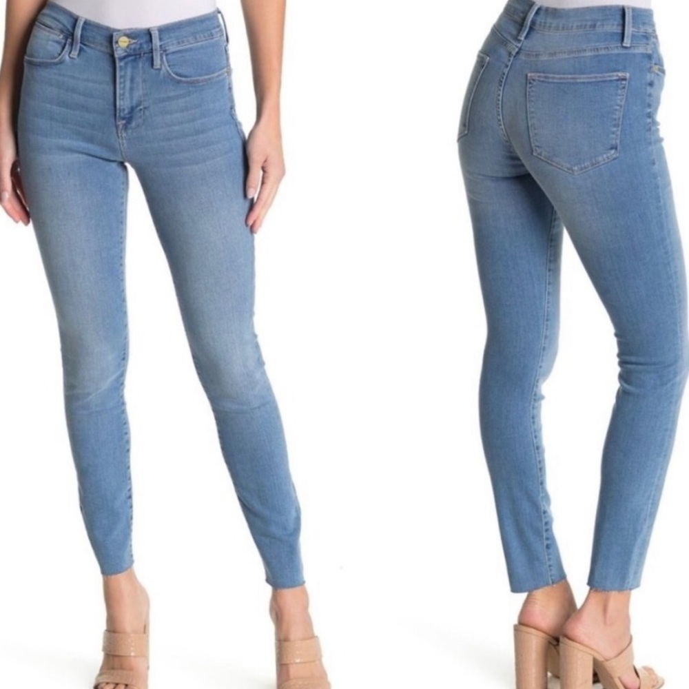 FRAME Le One Skinny raw hem skinny jeans
